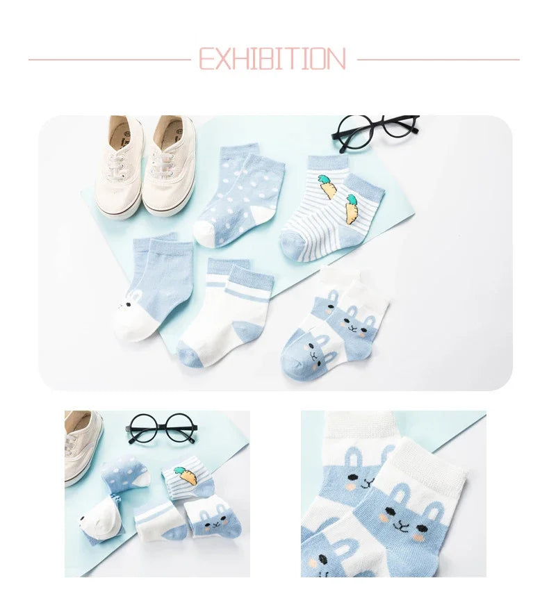 5 Pairs Cute Cat Baby Socks