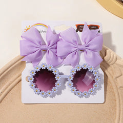 Kids' Sunglasses and Hair Clip Set, 3 Pieces