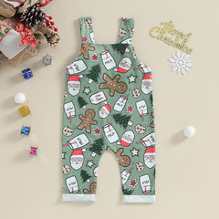 Cartoon Christmas Overall Romper