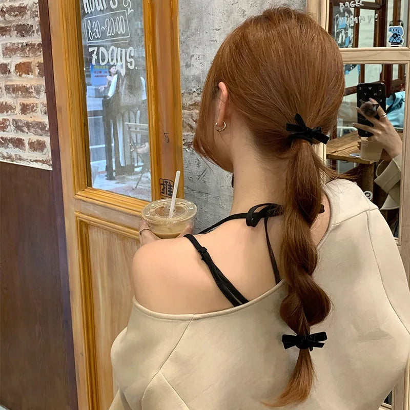 Velvet Bow Elastic Hairpins