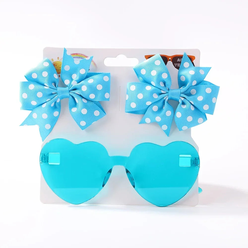 Dot Hairpins & Heart glasses