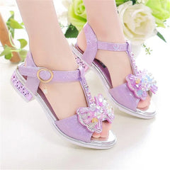 Girls' Bow Dress Sandals, Flat Summer Party Shoes