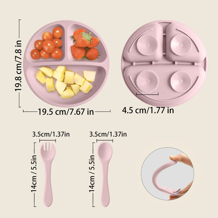 Training Silicone Tableware Set With Spoon Fork - PAMU8
