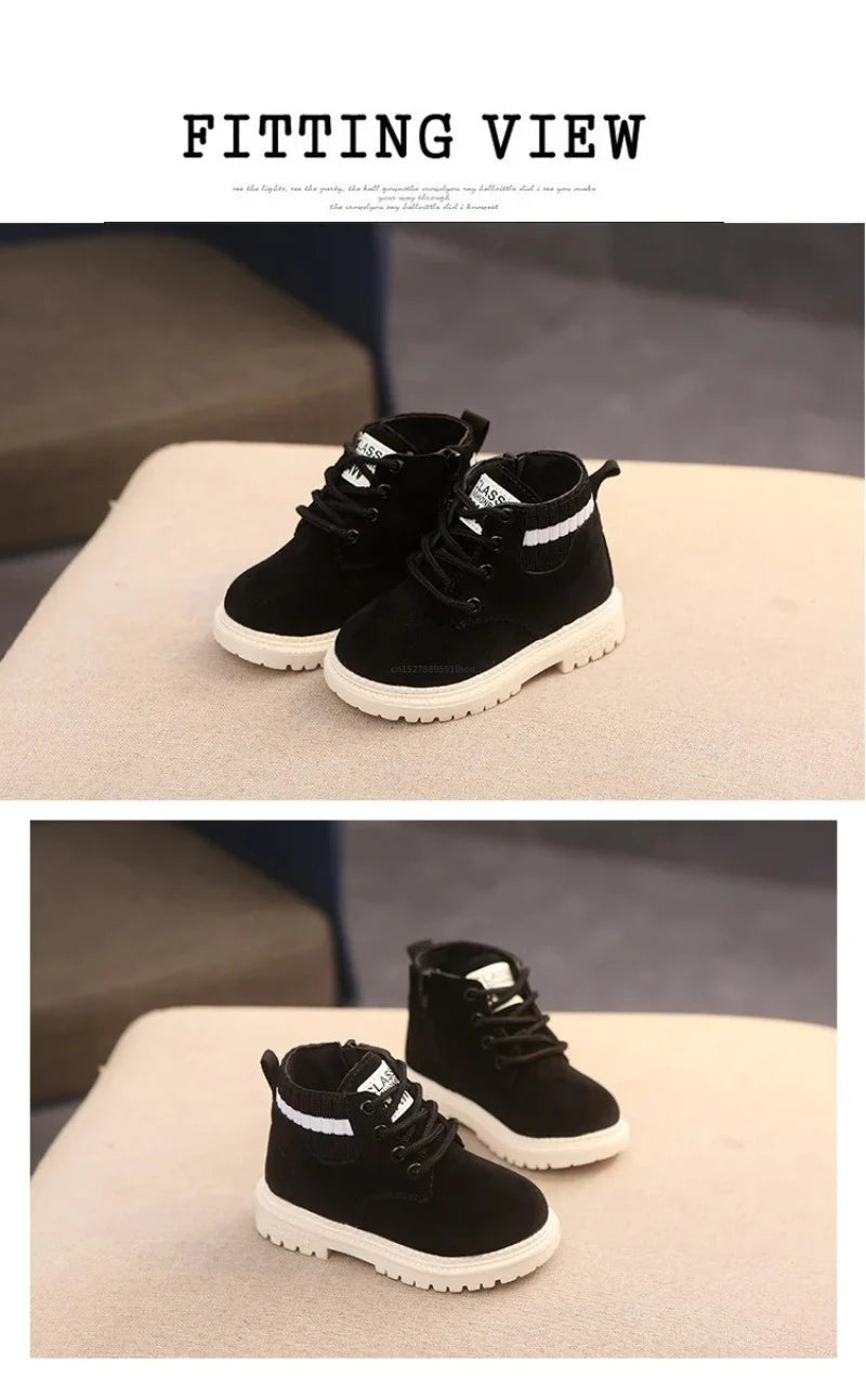 2 Style Plush Kids Winter Boots