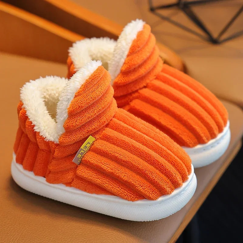 Stripe Plush Slippers