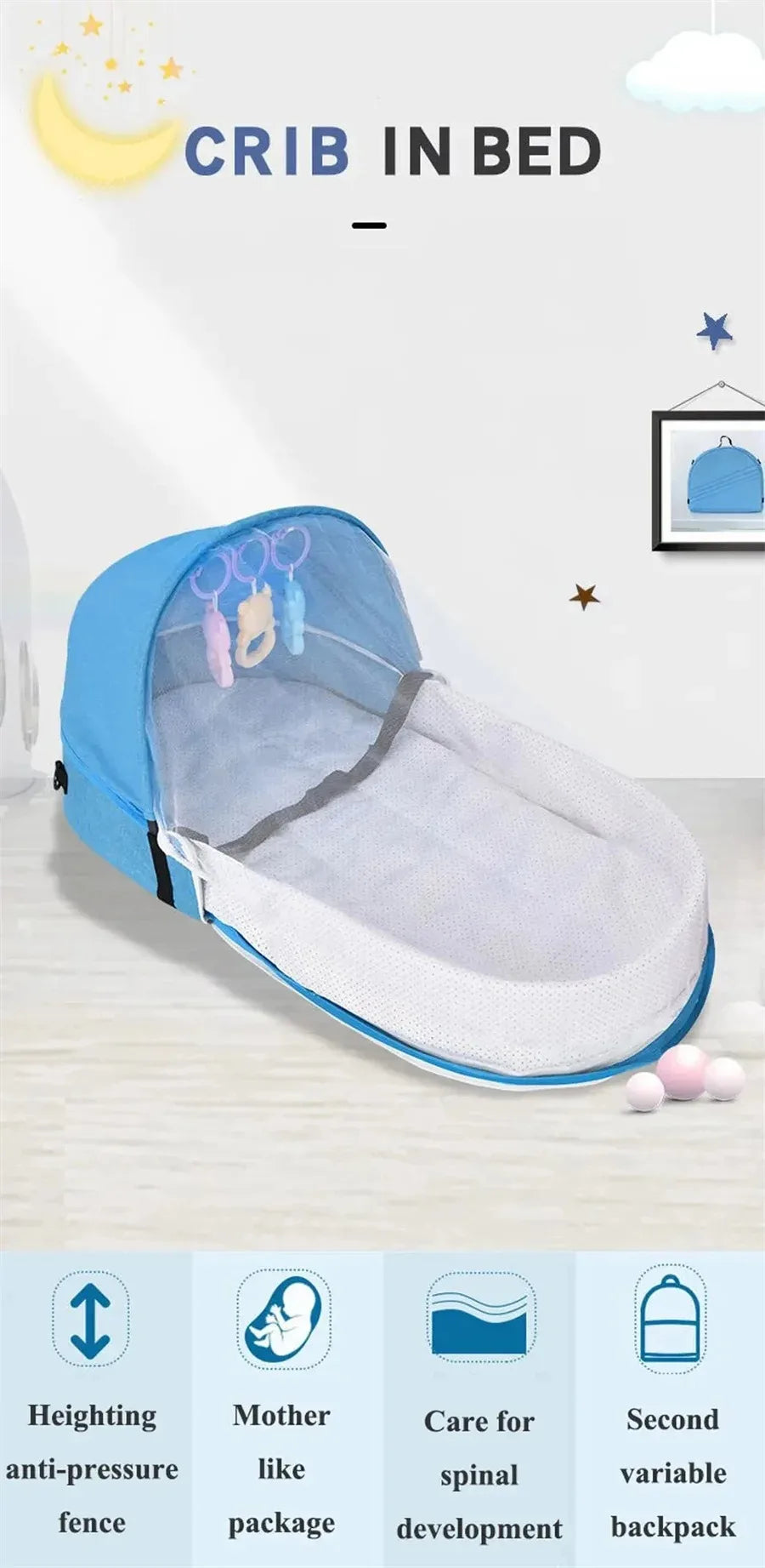 Folding Crib Travel for Newborn