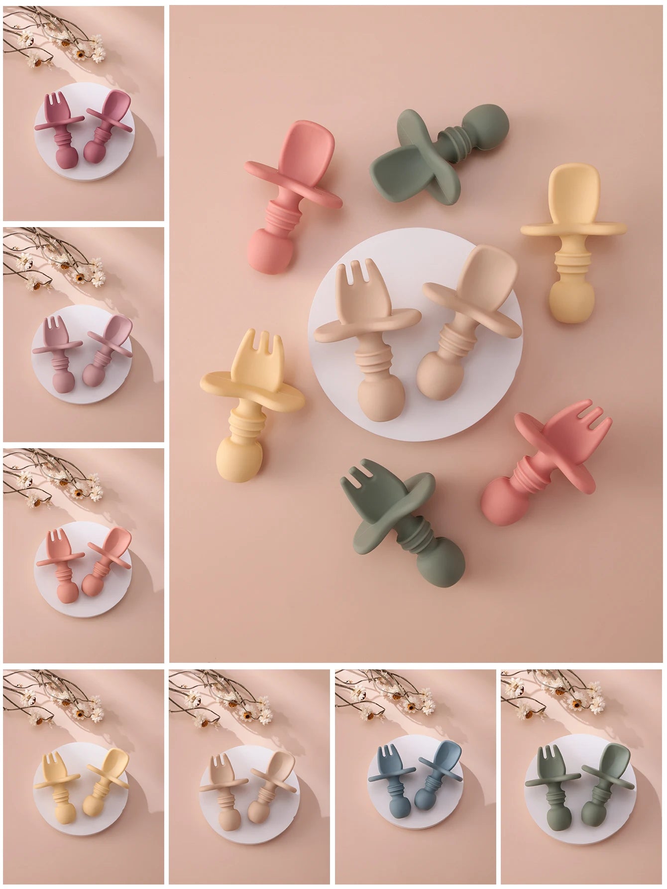 Silicone Baby Fork Spoon Set