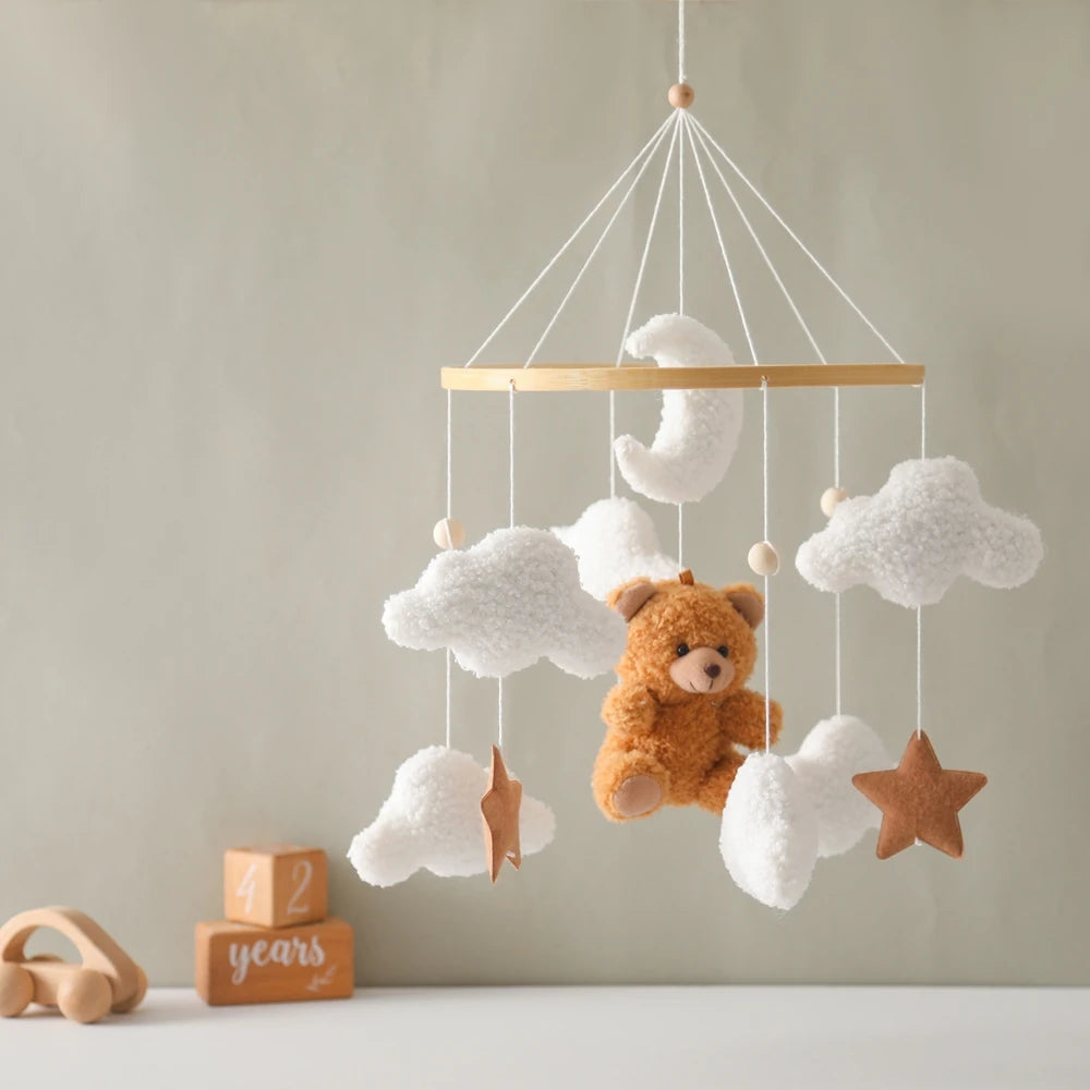 Baby Crib Mobile Wooden Rattle Toy