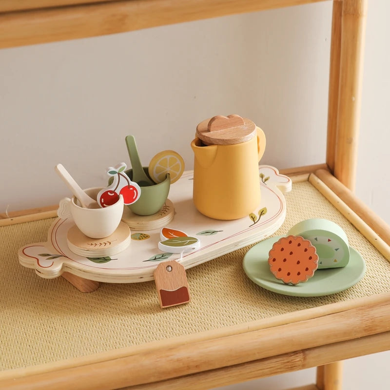Tea Set Wooden Pretend Play Toys