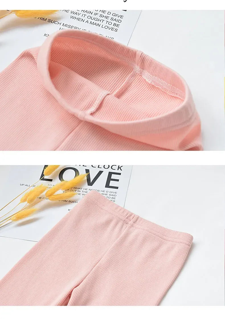 Girls Leggings Cotton Elastic Waist