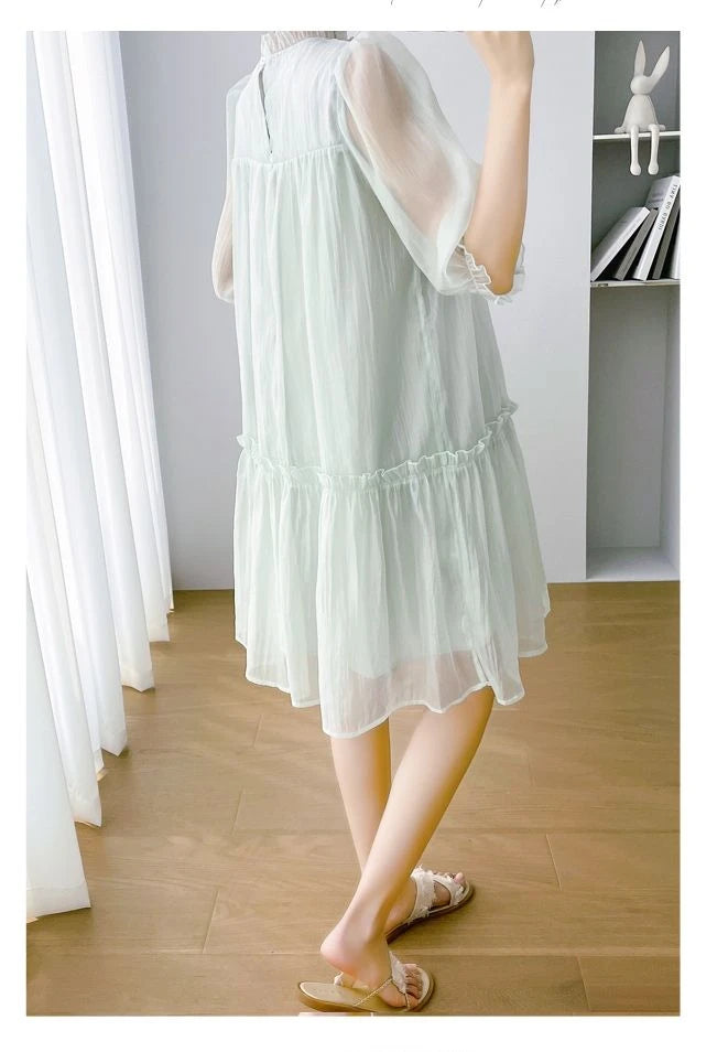 Doll Collar Chiffon Maternity Dresses