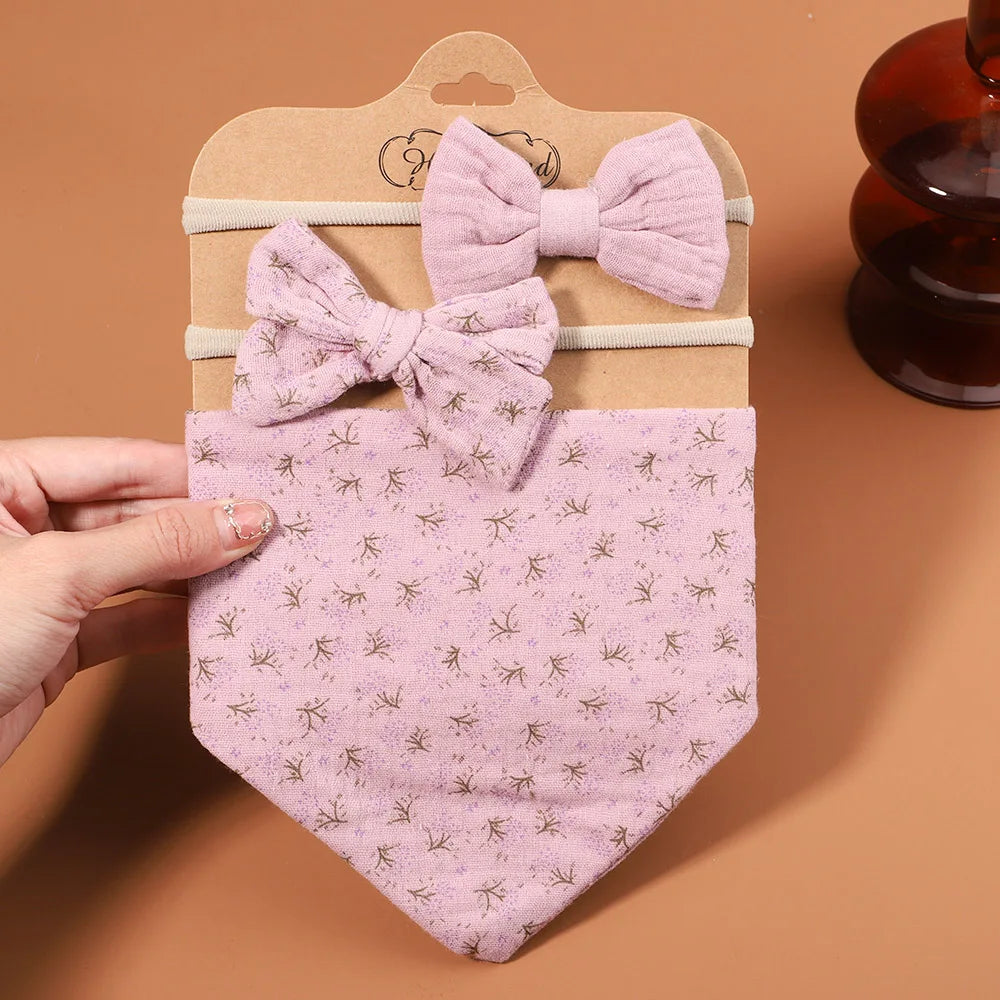 3Pcs BabyBibs with Bow