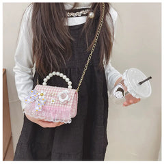 Flower Plaid Handbag for Girls (Ages 2-4)