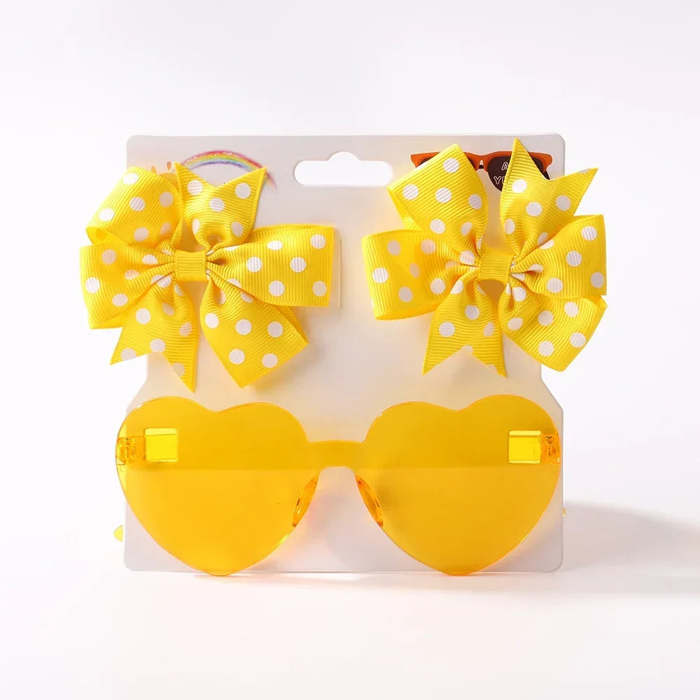 Dot Hairpins & Heart glasses