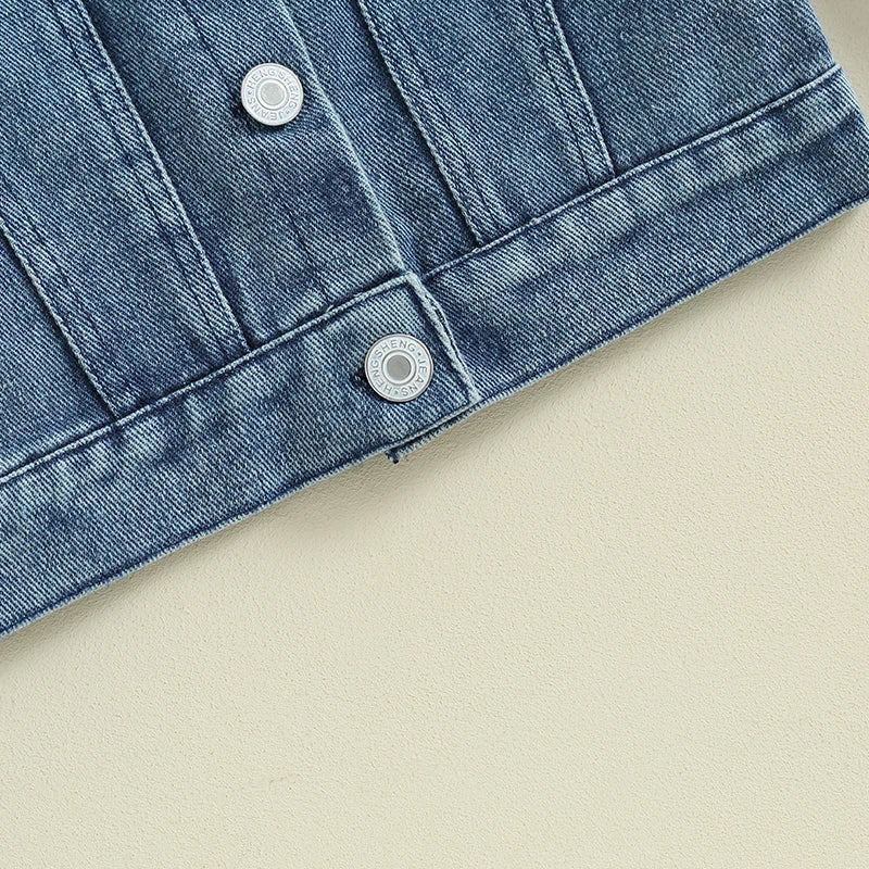 Casual Embroidery Kids Coat
