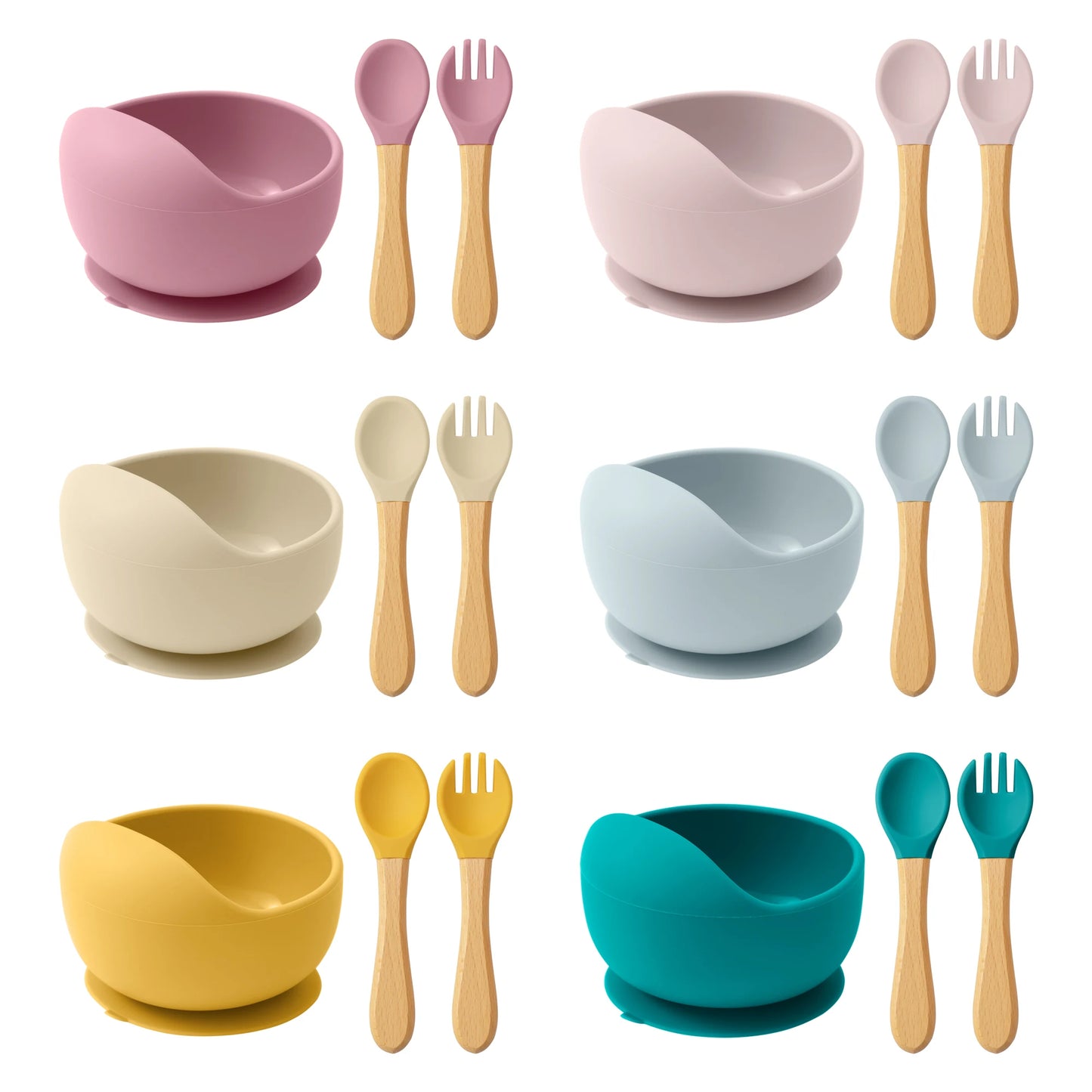 3PCS Baby Silicone Feeding Set - PAMU8
