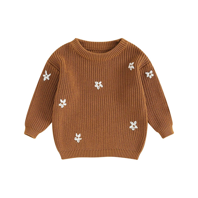 Girls Winter Flower Sweater - PAMU8