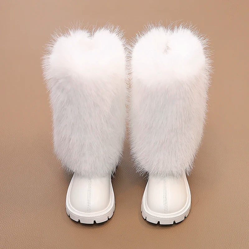 Girls High Warm Leather Boots