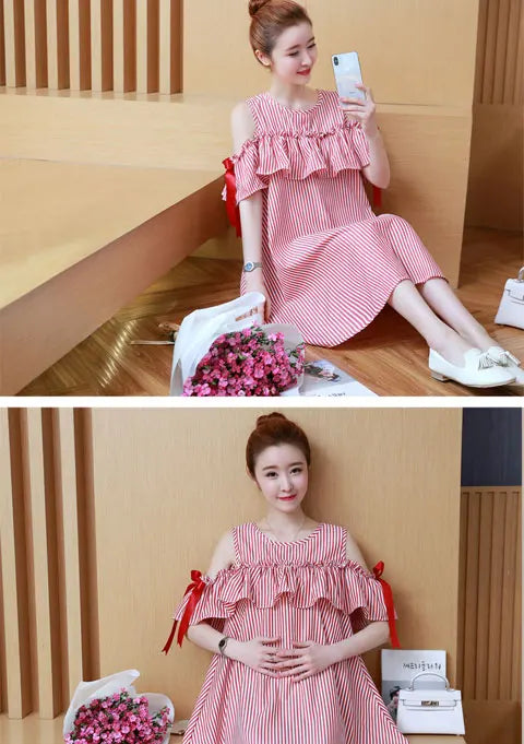 Korean Patchwork Maternity Dress