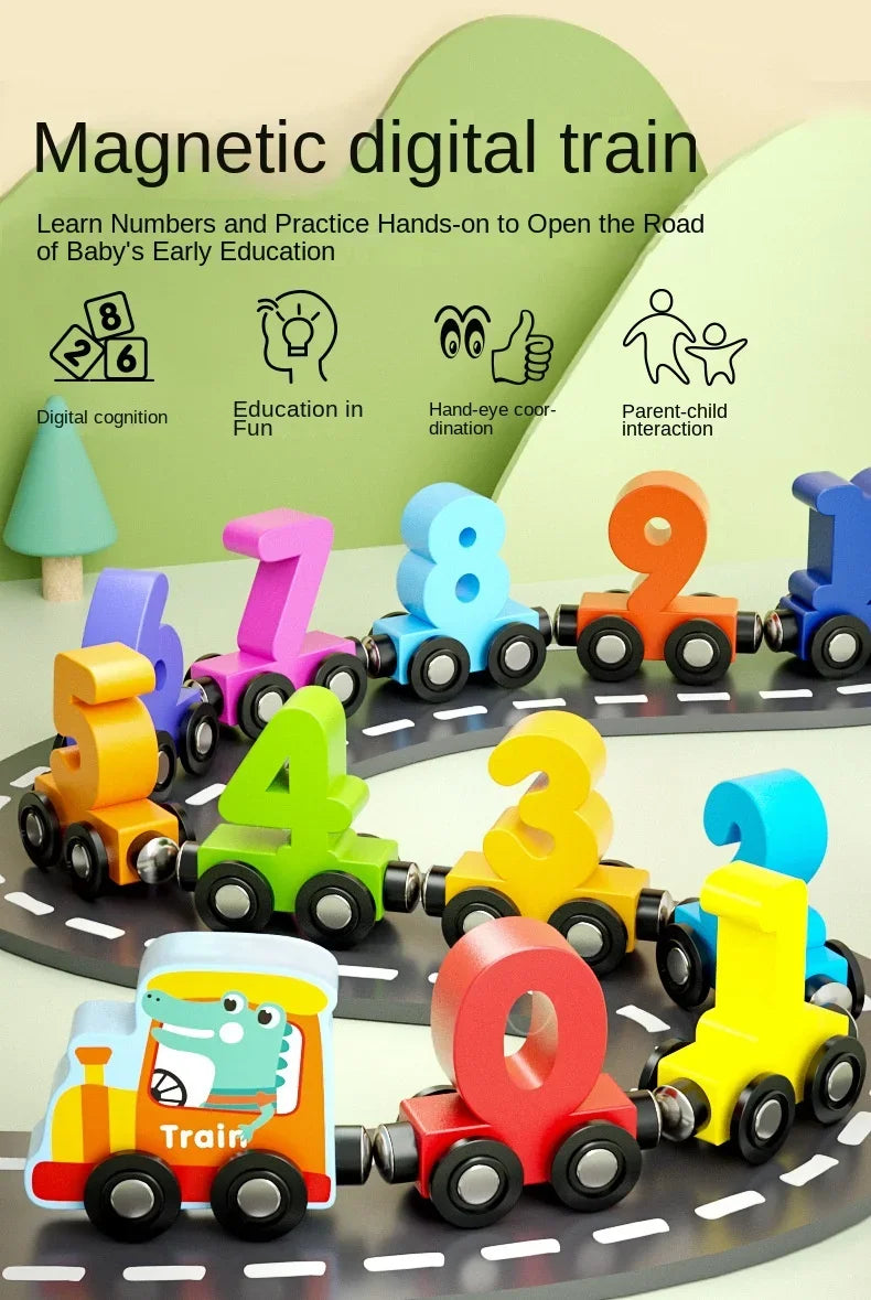 Magnetic Digital Train Children's Educational Toys - PAMU8