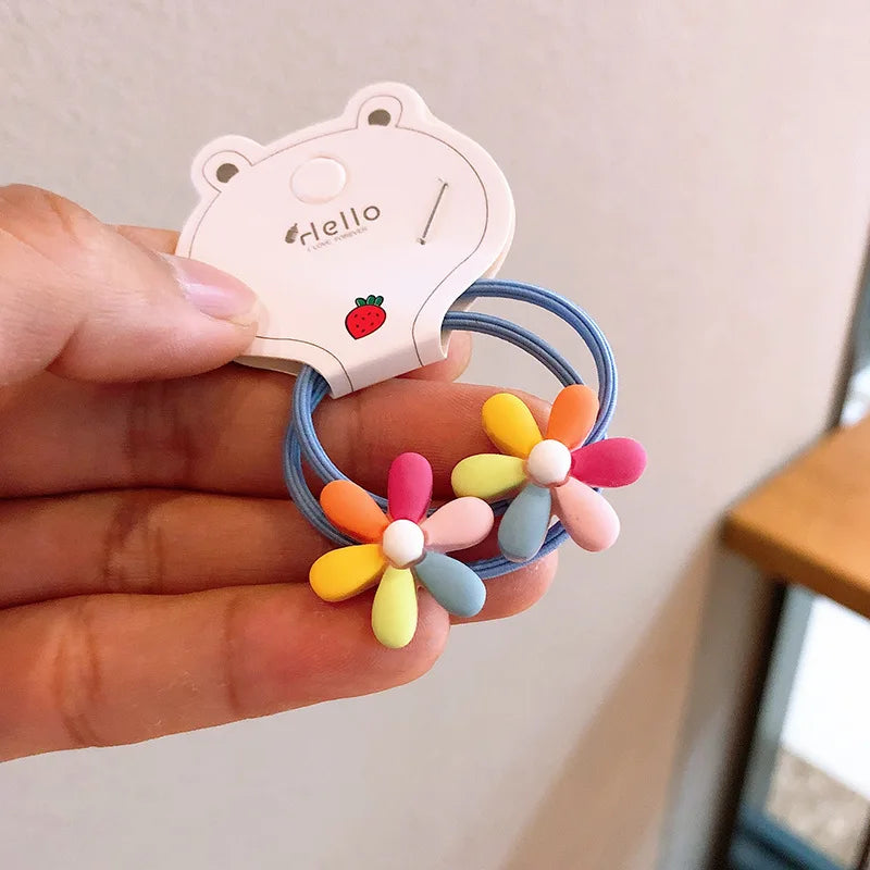2Pcs Flowers Rubber Band