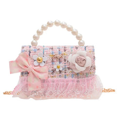 Flower Plaid Handbag for Girls (Ages 2-4)