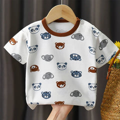 Kids' Cartoon T-Shirt, 100% Cotton Short-Sleeve Top