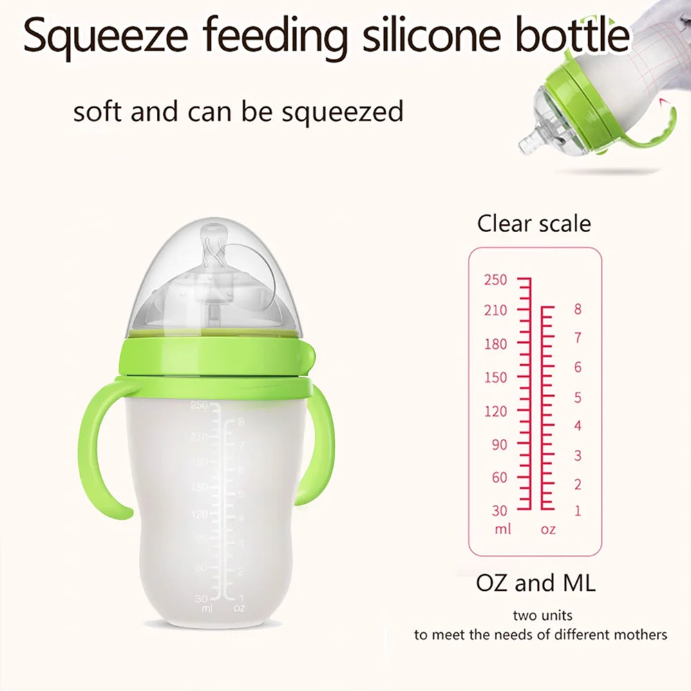 Baby Bottle with Silicone Handle