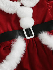 Plush Patchwork Christmas Jumpsuit