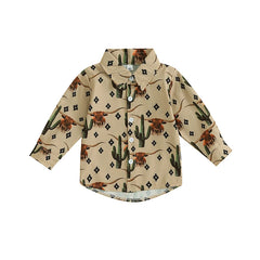 Cow Print Long Sleeve Tops