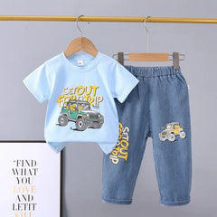 Cotton Car Print Boys Set