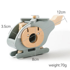 Wooden Plane and Helicopter Toy Set