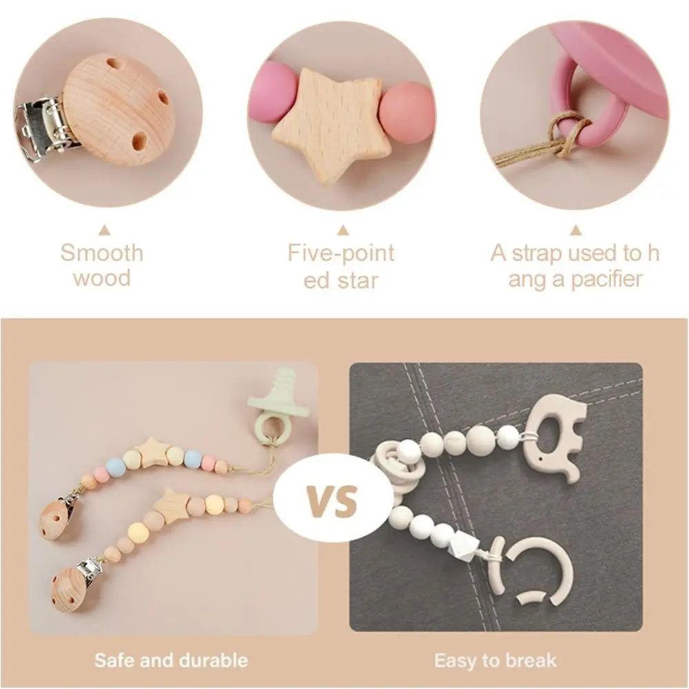 Wood Baby Pacifier Chain - PAMU8