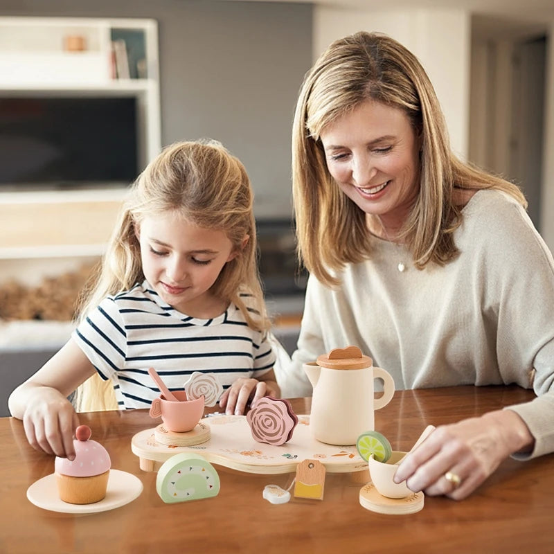 Tea Set Wooden Pretend Play Toys