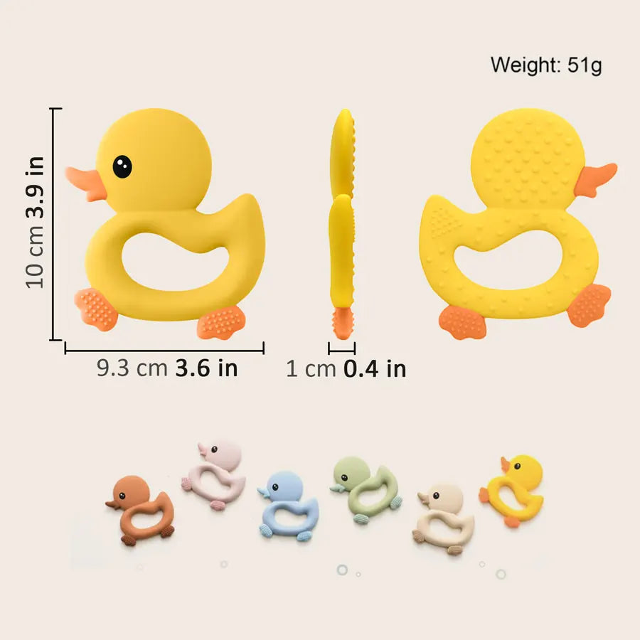 Baby Teether Toys Cartoon Duck Silicone Teether - PAMU8