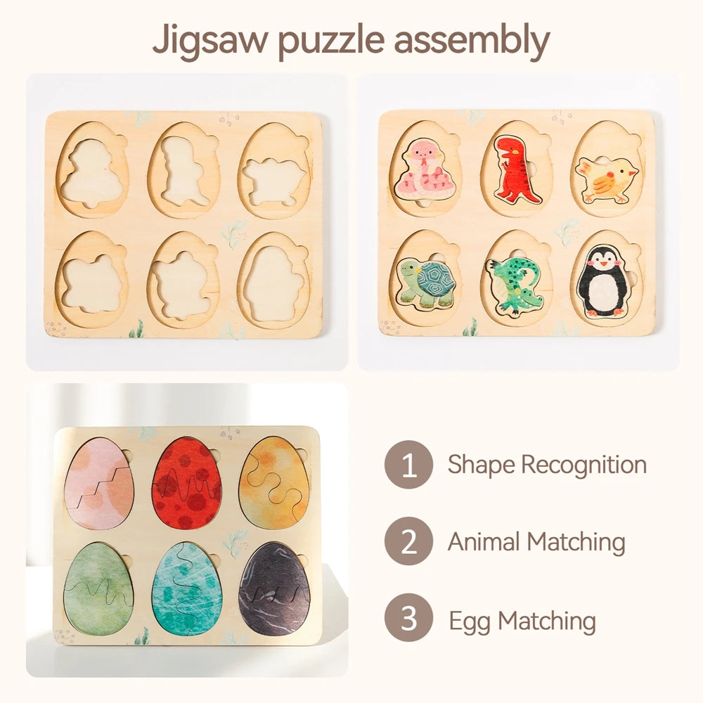 Wooden Animal Puzzles Baby Toys