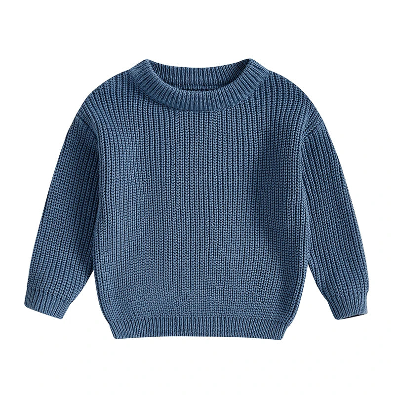 Basic Cotton Long Sleeve Sweater - PAMU8