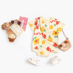 Baby Girls' Cotton Bodysuit, Short-Sleeve Newborn Top