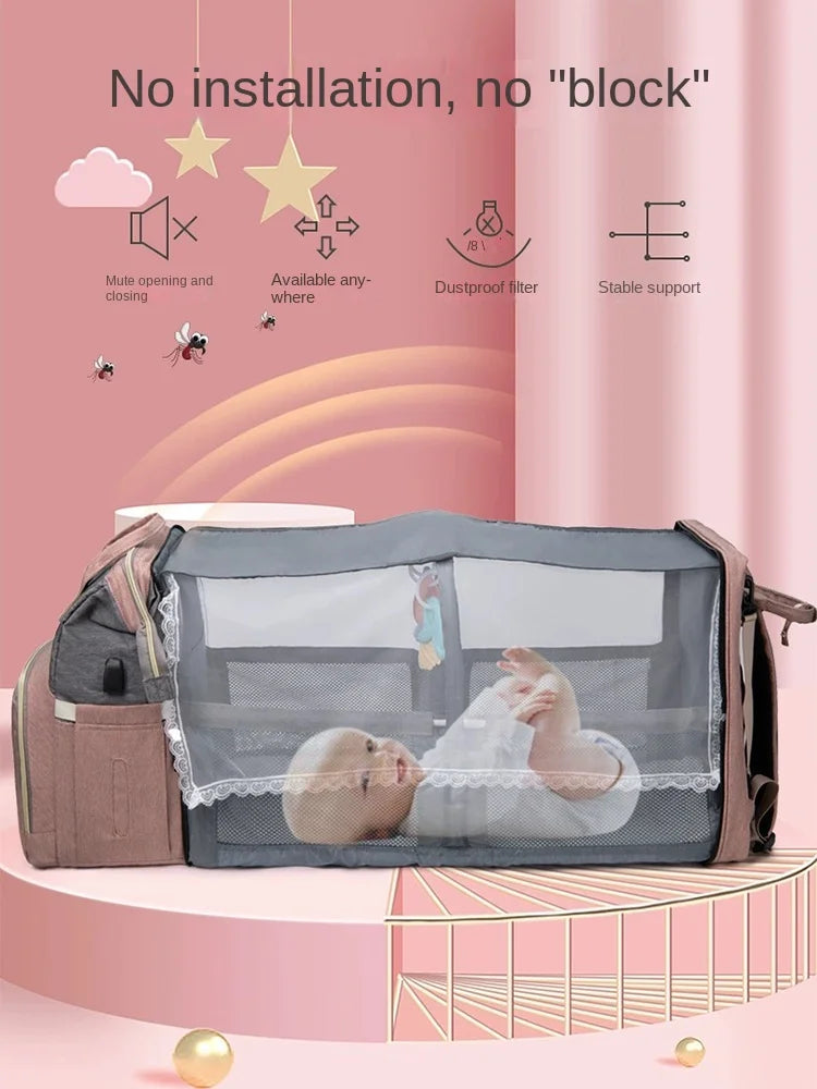 Backpack with Crib Bed & Diaper Bag