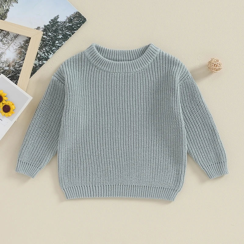 Basic Cotton Long Sleeve Sweater - PAMU8