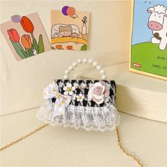 Flower Plaid Handbag for Girls (Ages 2-4)