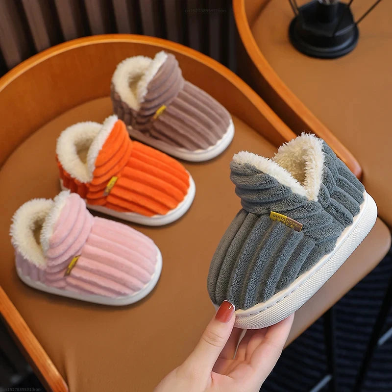 Stripe Plush Slippers