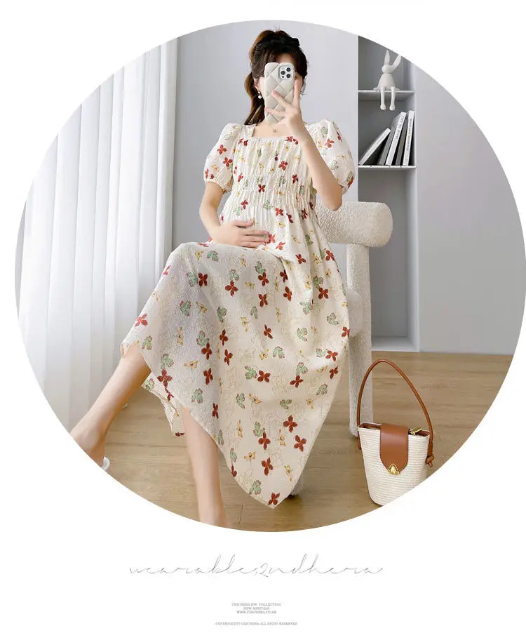 Vintage Patchwork Pregnancy Dress