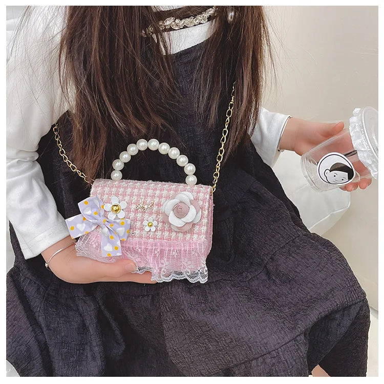 Flower Plaid Handbag