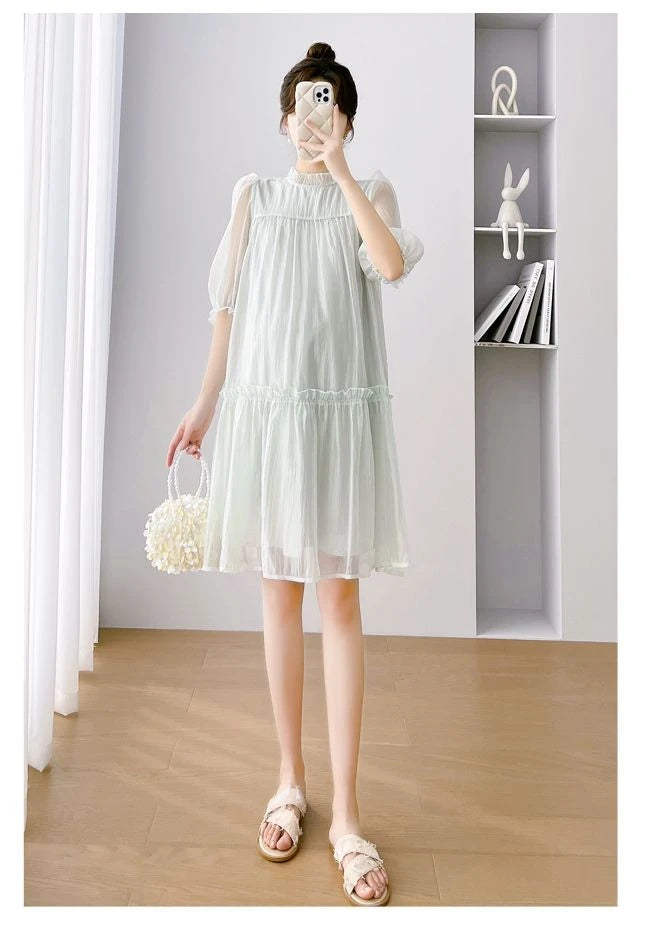 Doll Collar Chiffon Maternity Dresses