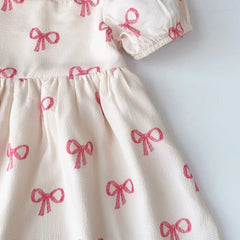 Girls Bow Print Dress
