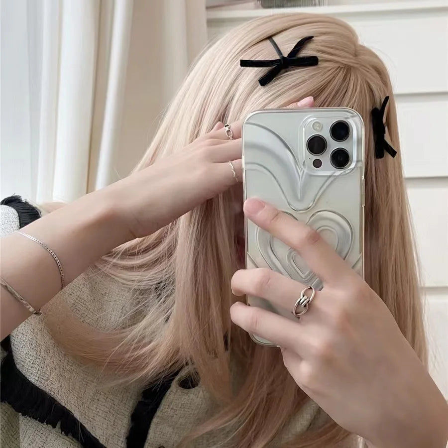 Velvet Bow Elastic Hairpins