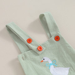 Baby Girl Duck-Print Sleeveless Romper Jumpsuit