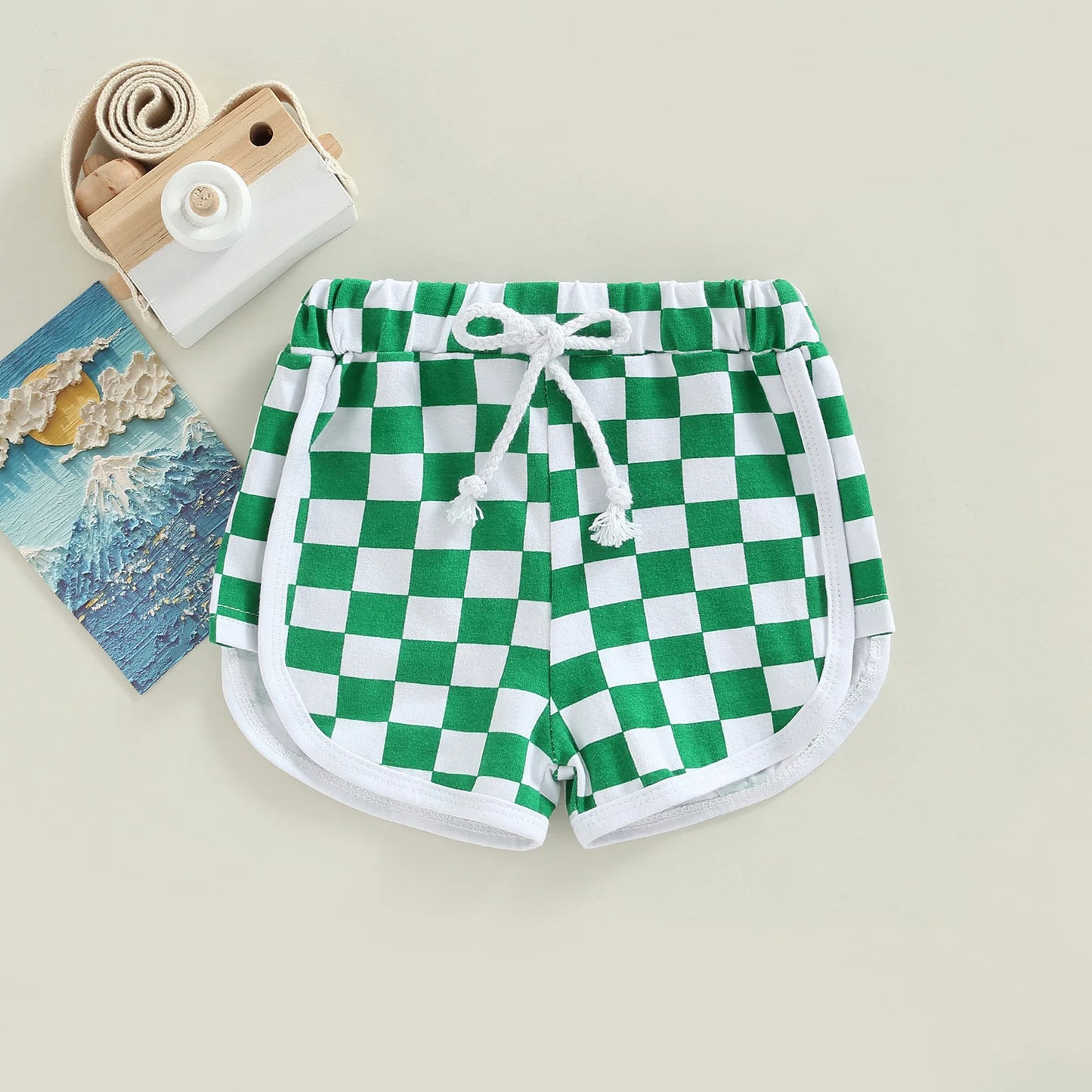Checkerboard Print Short Pants