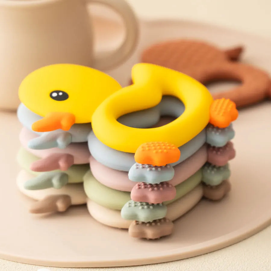 Baby Teether Toys Cartoon Duck Silicone Teether - PAMU8